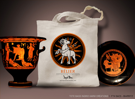 Sac Tote Bags zodiaque Ingrid Harm Biarritz